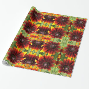 Braunes und goldenes Blume-glänzendes Papier Geschenkpapier