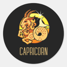 Braunes und goldenes Capricorn-Zodiakzeichen schwa