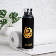 Braunes und goldenes Capricorn-Zodiakzeichen schwa