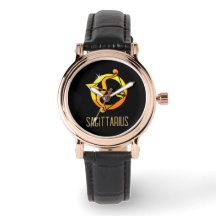 Braunes und goldenes Sagittarius-Zodiakzeichen sch