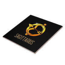 Braunes und goldenes Sagittarius-Zodiakzeichen sch