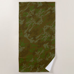 Braunes und grünes Camouflage Strandtuch