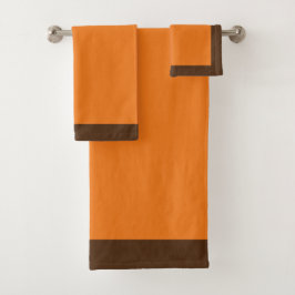 Braunes und orangefarbenes Sportteam Set