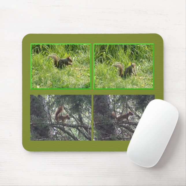 Braunes und rotes Eichhörnchen-Mauspad Mousepad (Mit Mouse)