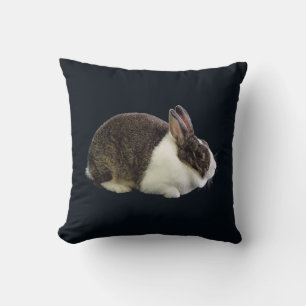 Braunes und weißes holländisches Rabbit Kissen