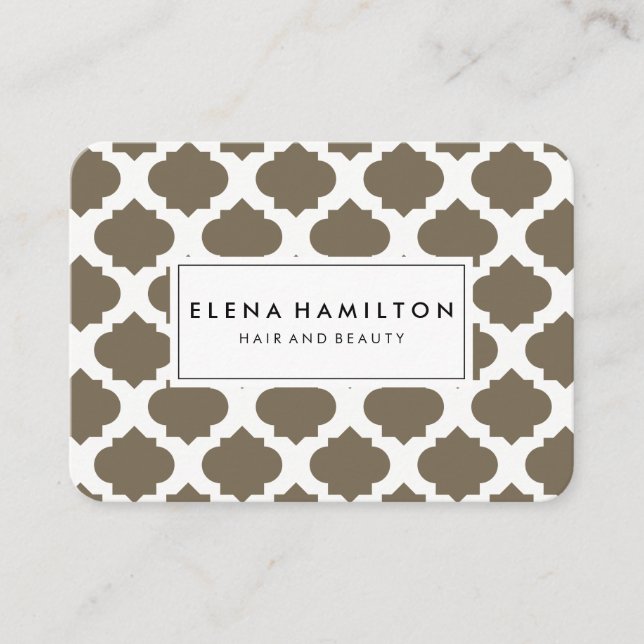 Braunes Verziertes Muster Visitenkarte (Vorderseite)