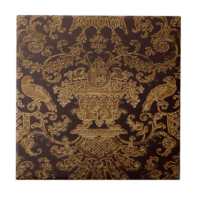 Braunes Vintage-Design Fliese (Vorderseite)