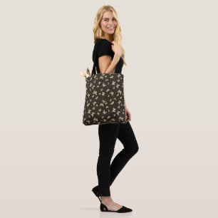 Braunes vintage Schmetterlingsmotiv Muster Tasche