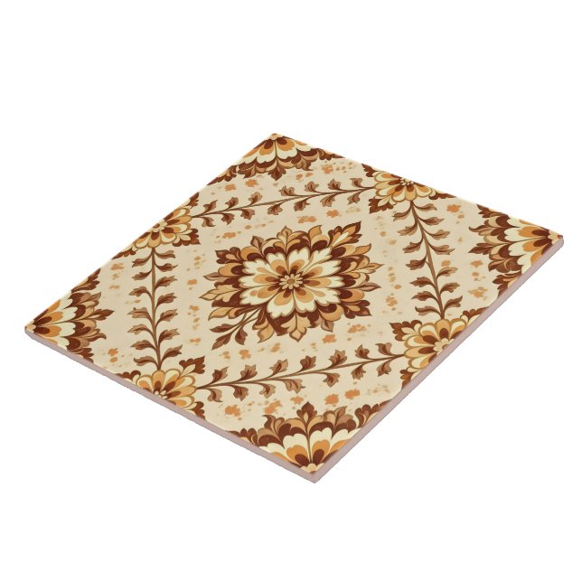 Braunes vintage shabby Muster Fliese (Seite)