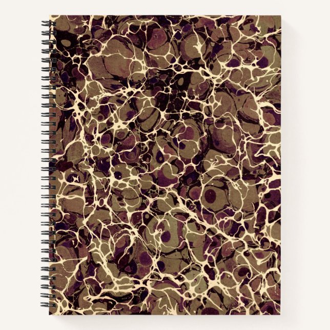 Braunes Vintages Marmorpapier Notizbuch (Vorderseite)