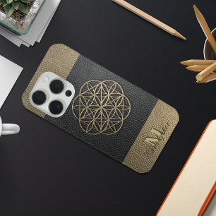 Braunes Zweifarbenleder mit geprägtem Muster Case-Mate iPhone Hülle