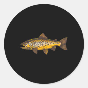 Braunforellen-Angeln Fly-Fischen im Freien und Nat Runder Aufkleber