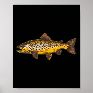 Braunforellenangeln Fly-Fishing Outdoor- Natur Poster