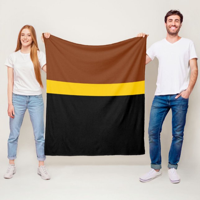 Braungelb-Schwarz-Blockstil-Design Fleecedecke (Von Creator hochgeladen)