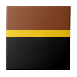 Braungelb-Schwarz-Blockstil-Design Fliese