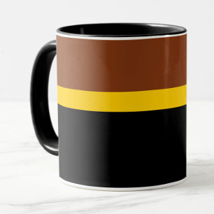 Braungelb-Schwarz-Blockstil-Design Tasse
