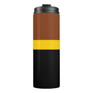 Braungelb-Schwarz-Blockstil-Design Thermosbecher