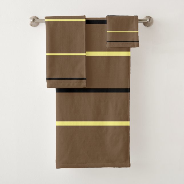 Braungelbe Streifen Badhandtuch Set (Insitu)