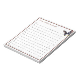 Braungelber Schmetterling Personalisierter Name Notizblock