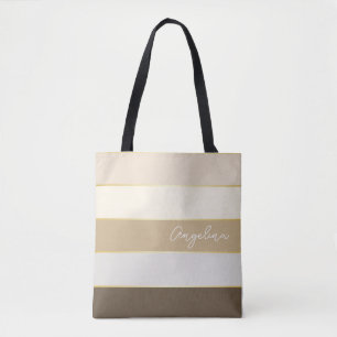 Braungold Custom Summer Color Block Streifen Tasche