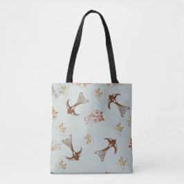 Braungraue Schlucht Blumenmuster Tasche
