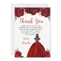 Braunhaar Prinzessin rote Floral Quinceanera