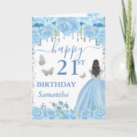 Braunhaarige Prinzessin Blaue Kleid Geburtstag