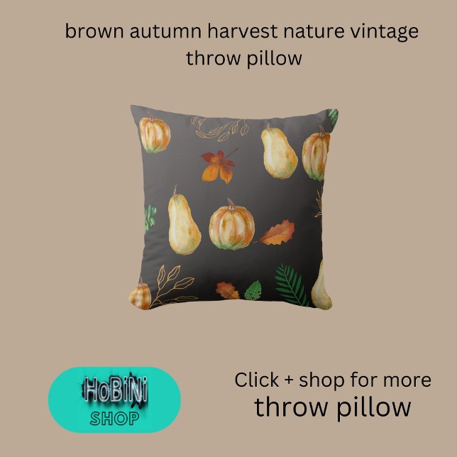 Braunherbsternte Vintag Kissen (brown autumn harvest nature vintage throw pillow)