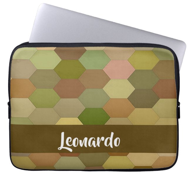 Braunhexagon Laptopschutzhülle (Vorderseite)