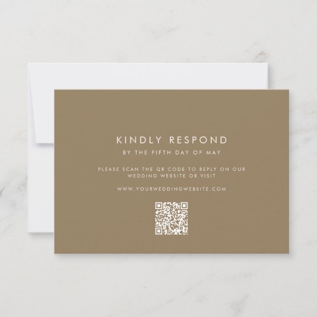 Braunhochzeit RSVP Karte (Vorderseite)