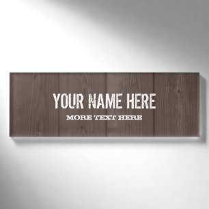 Braunholzkorn rustikale Bezeichnung Abzeichen Namenschild