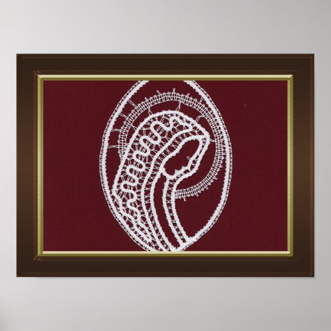 Braunholzrahmen mit goldfarbenem Foto Poster (Vorne)