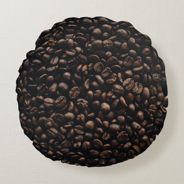 Braunkaffee Rundes Kissen (Vorderseite)
