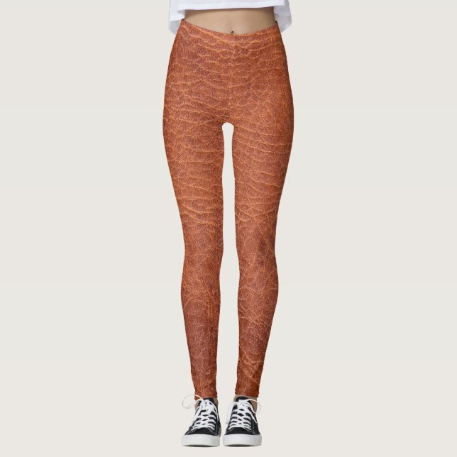 Braunleder Leggings (Vorderseite)
