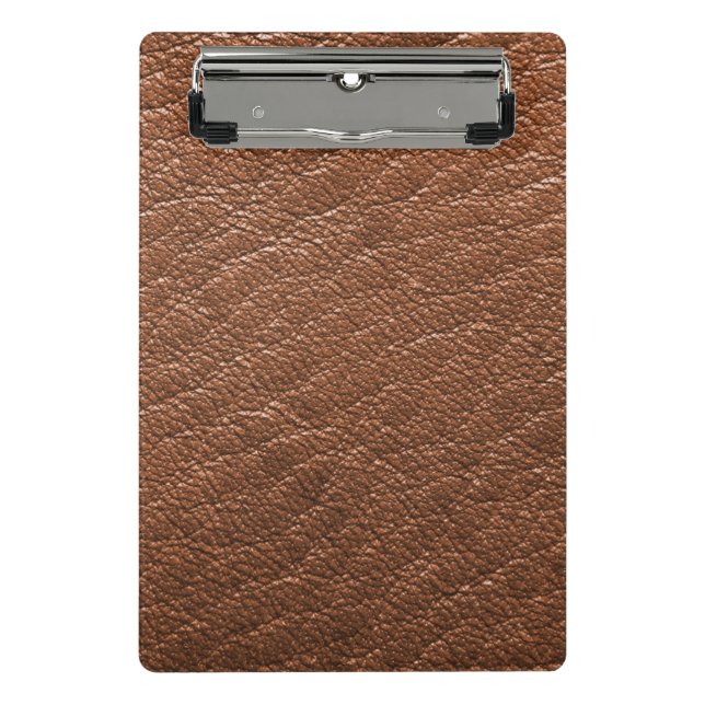 Braunleder Mini Klemmbrett (Vorderseite)
