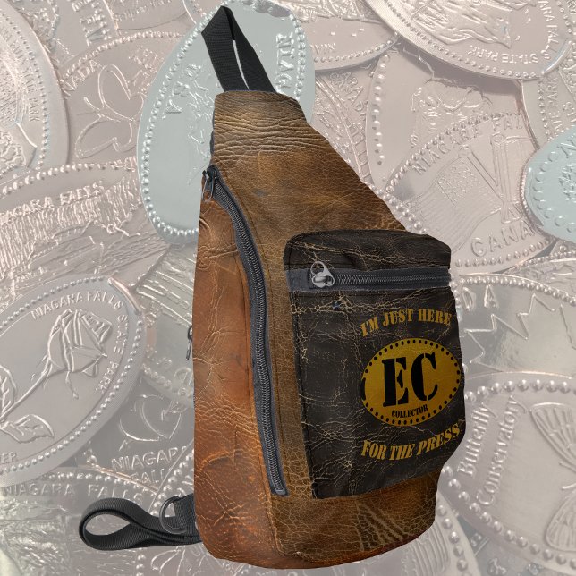 Braunleder-Nachahmung länglicher Münzen Sammler Crossbody Bag (Von Creator hochgeladen)