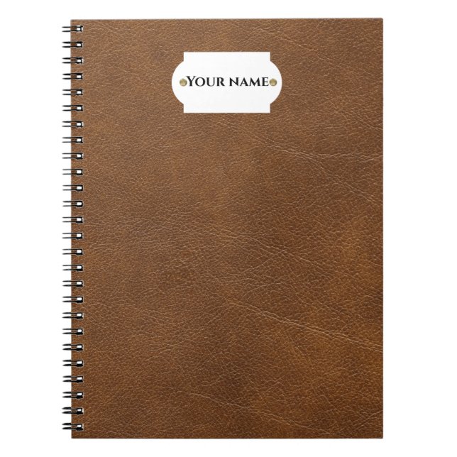 Braunleder Notizblock (Vorderseite)