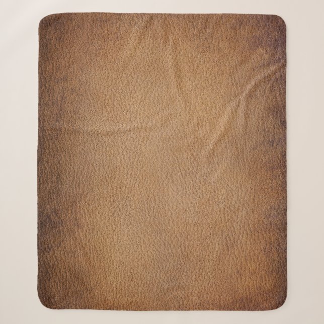 Braunledertextur: Vintager Hintergrund geschlossen Sherpadecke (Vorderseite)