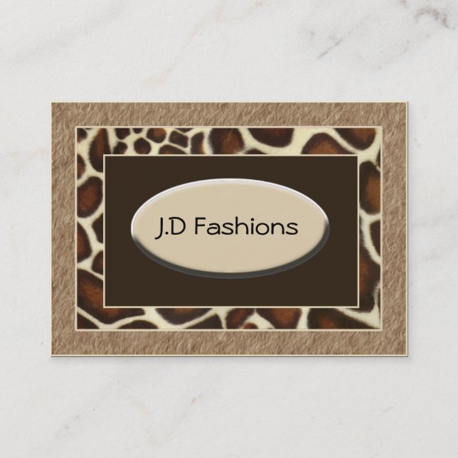 Braunleopardprint Chic Business Cards Visitenkarte (Vorderseite)