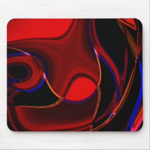 Bräunliche rote Kurven und Flecken mit blauen Lini Mousepad