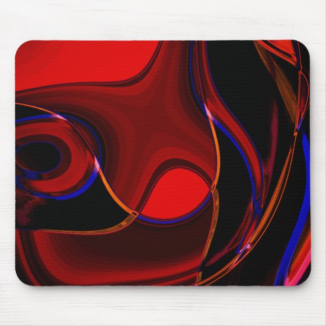 Bräunliche rote Kurven und Flecken mit blauen Lini Mousepad (Vorne)