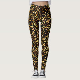 Bräunlicher und gelber geometrischer Leopard, ethn Leggings