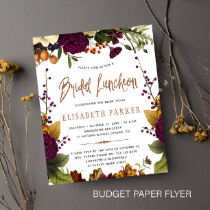 Braunlunch im Herbst Budget Brautparty Flyer