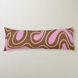 Braunrosa Marmor Boho Groovy Liquid Swirl Muster Seitenschläferkissen