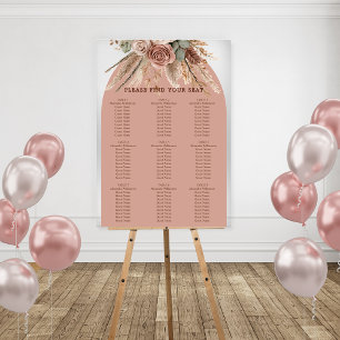 Braunrotes Pampasgras Hochzeit Sitzordnung Acrylschild
