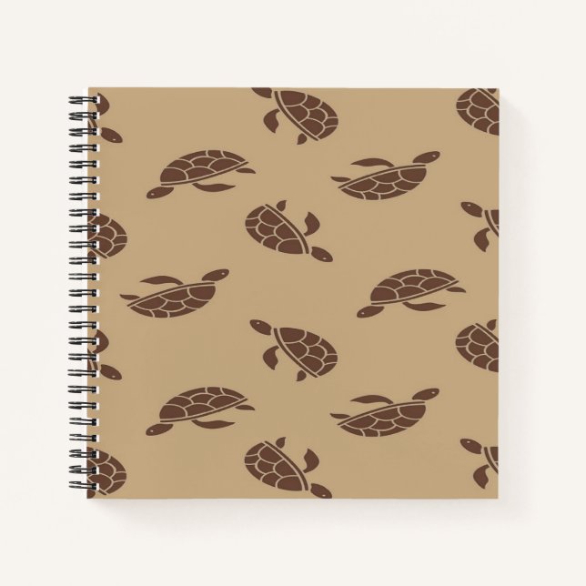 Braunschildkröte-Silhouette Notizbuch (Vorderseite)