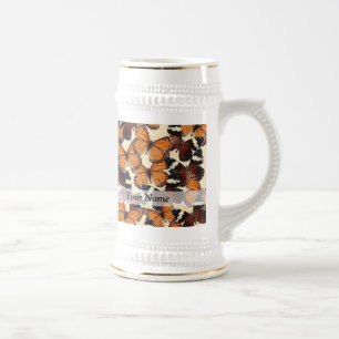 Braunschmetterlingsmuster Bierglas