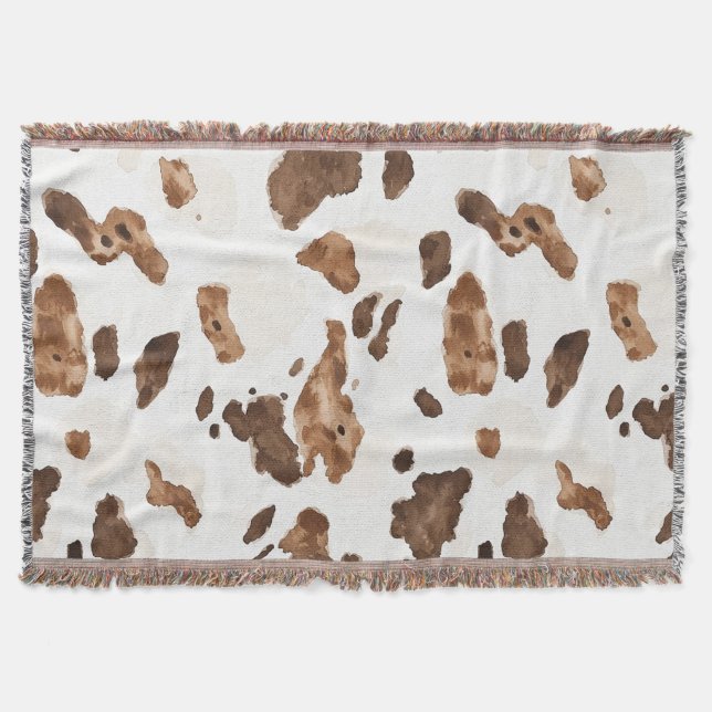 Braunschokolade Creme Animal Cow Print Decke (Vorderseite)