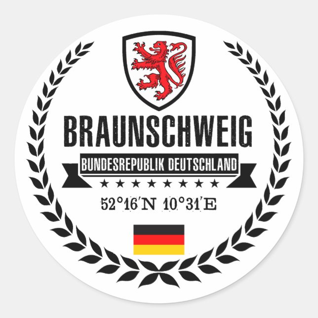 Braunschweig Runder Aufkleber (Vorderseite)