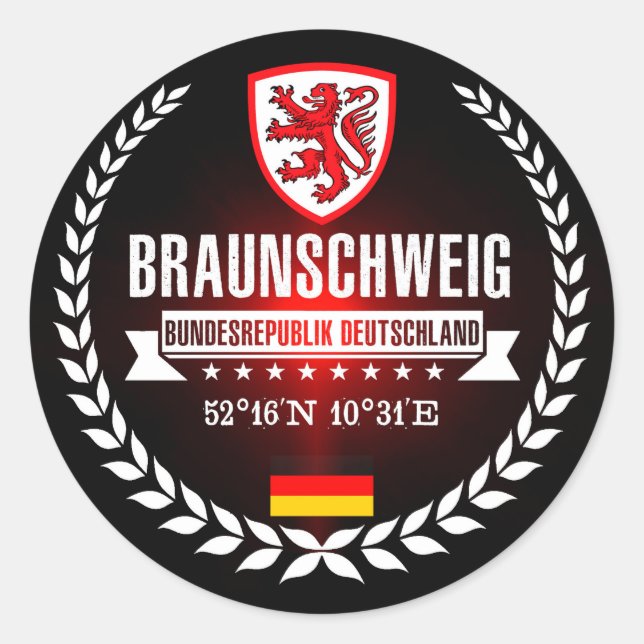 Braunschweig Runder Aufkleber (Vorderseite)
